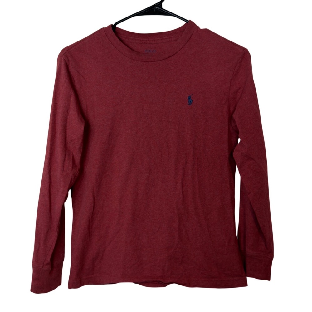 Polo Ralph Lauren‎ Boys Long Sleeve T-Shirt Size M (10-12) Red Pony Logo Preppy